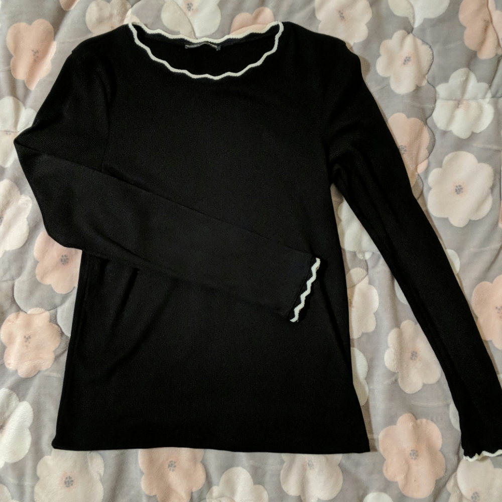 Zara black and white lace knit
